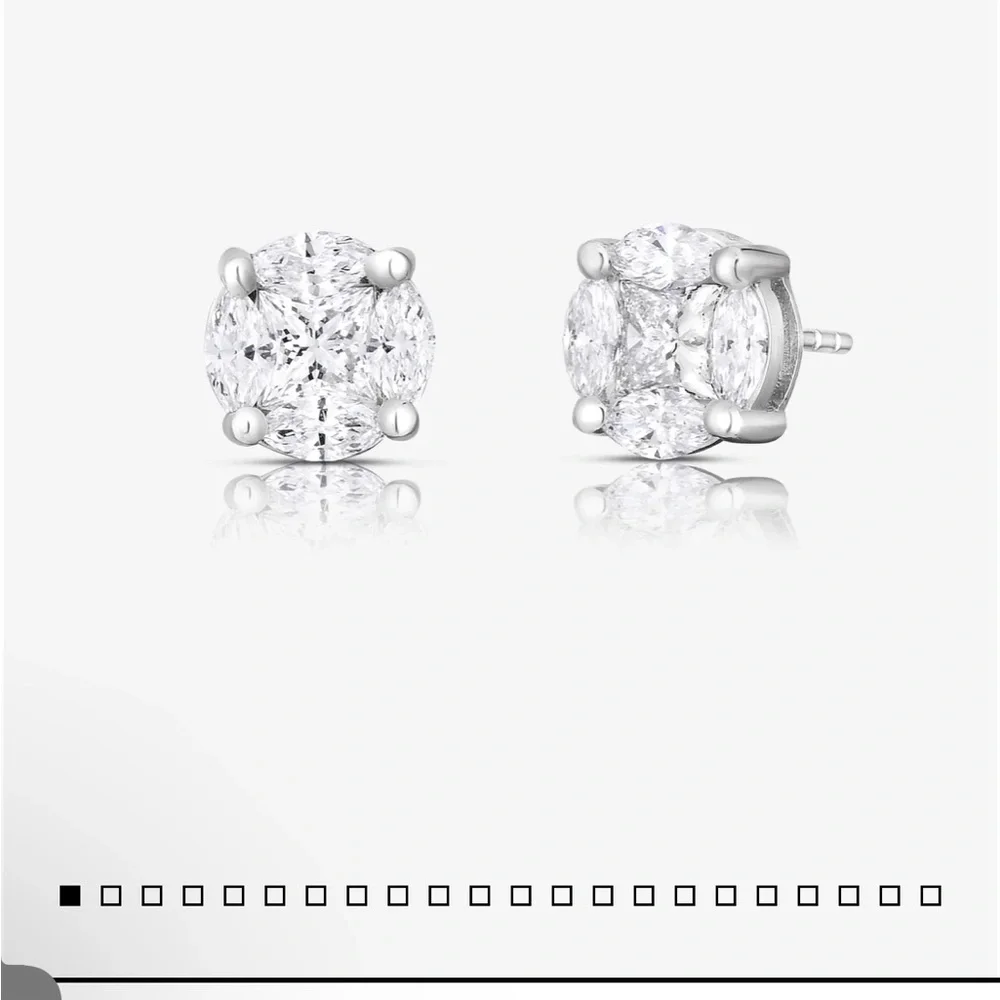 Ring Concierge Diamond Illusion Studs - Picture 3 of 9
